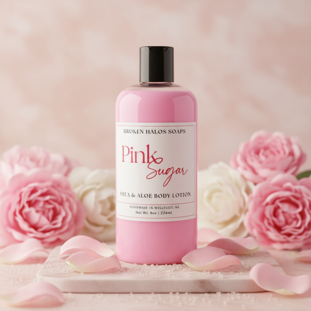 Pink Sugar Shea & Aloe Body Lotion - soft spa background