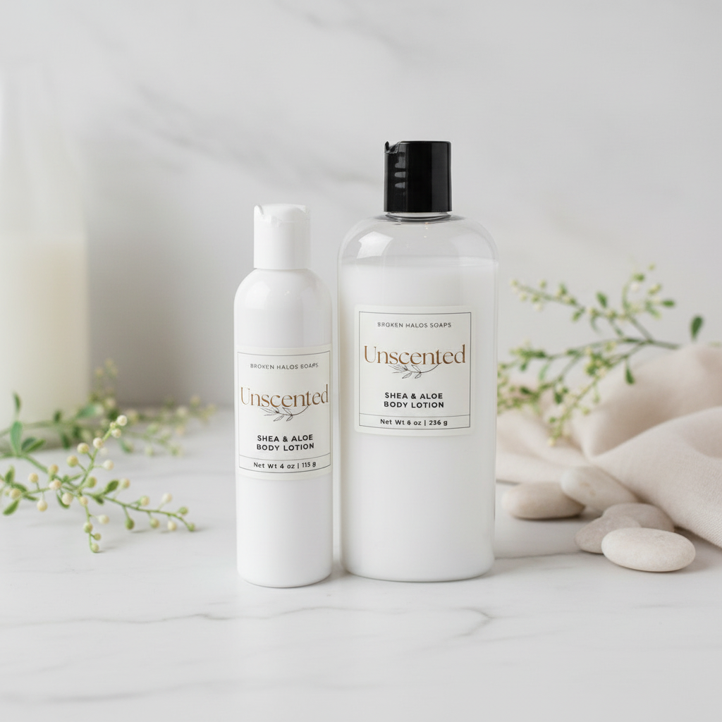 Unscented Shea & Aloe Body Lotion - spa background