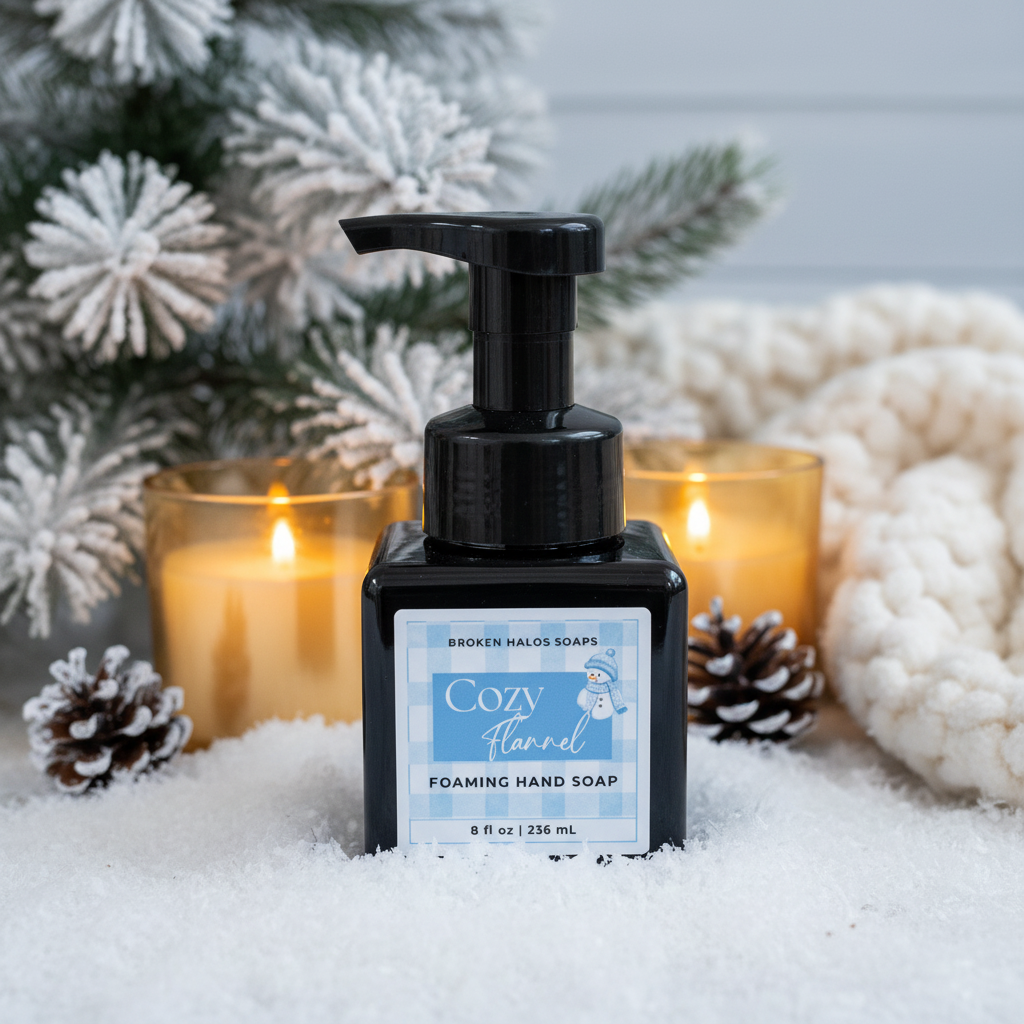 Cozy Flannel Foaming Hand Soap - winter spa background