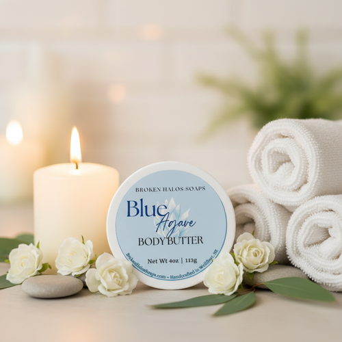 Blue Agave Body Butter - cozy spa background