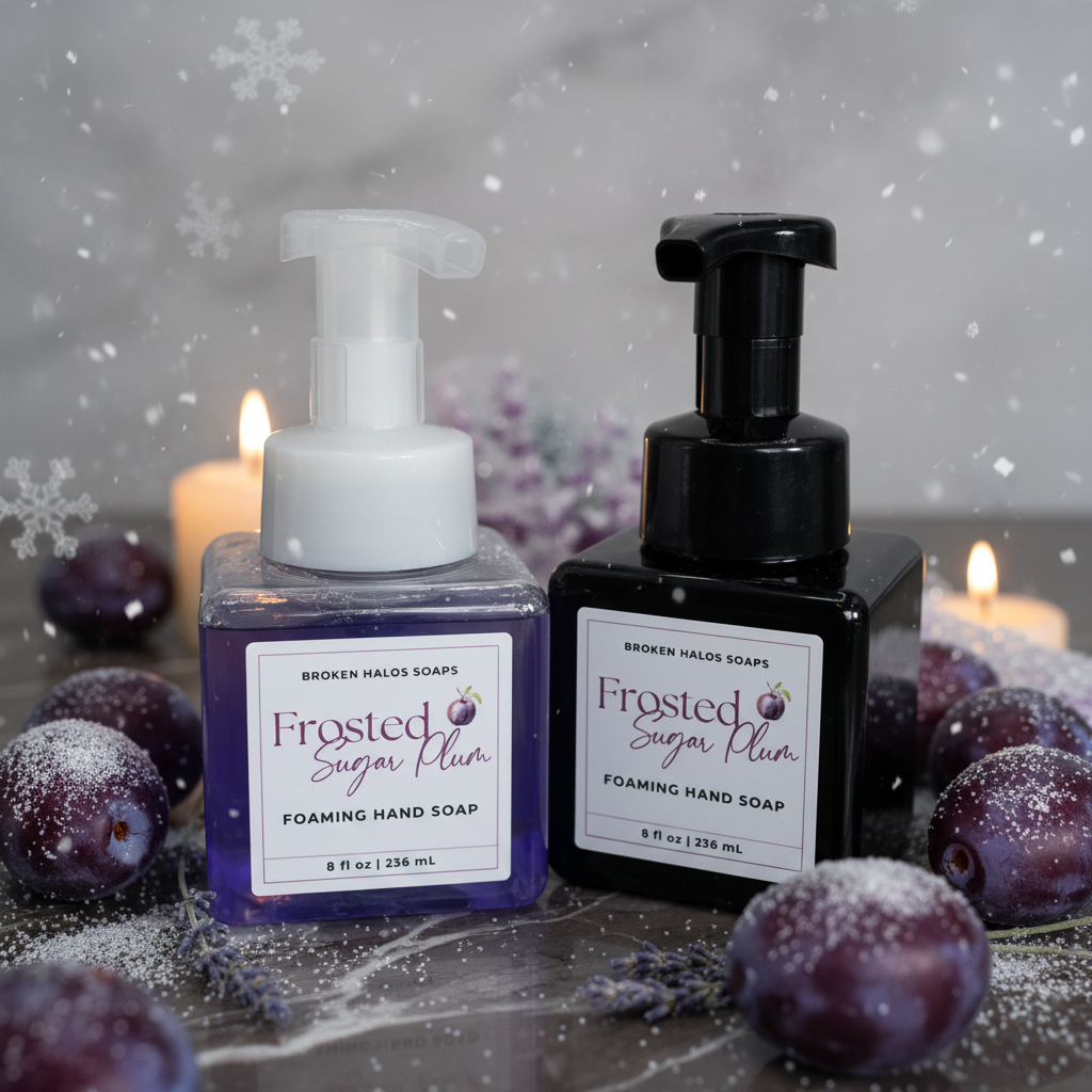 Frosted Sugar Plum Foaming Hand Soap - winter spa background